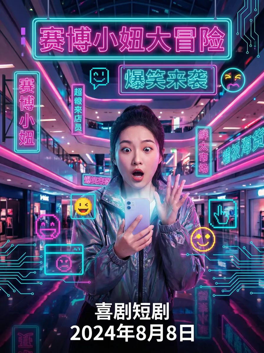 最终痴女电车 搞笑喜剧短剧 - 赛博小妞大冒险海报